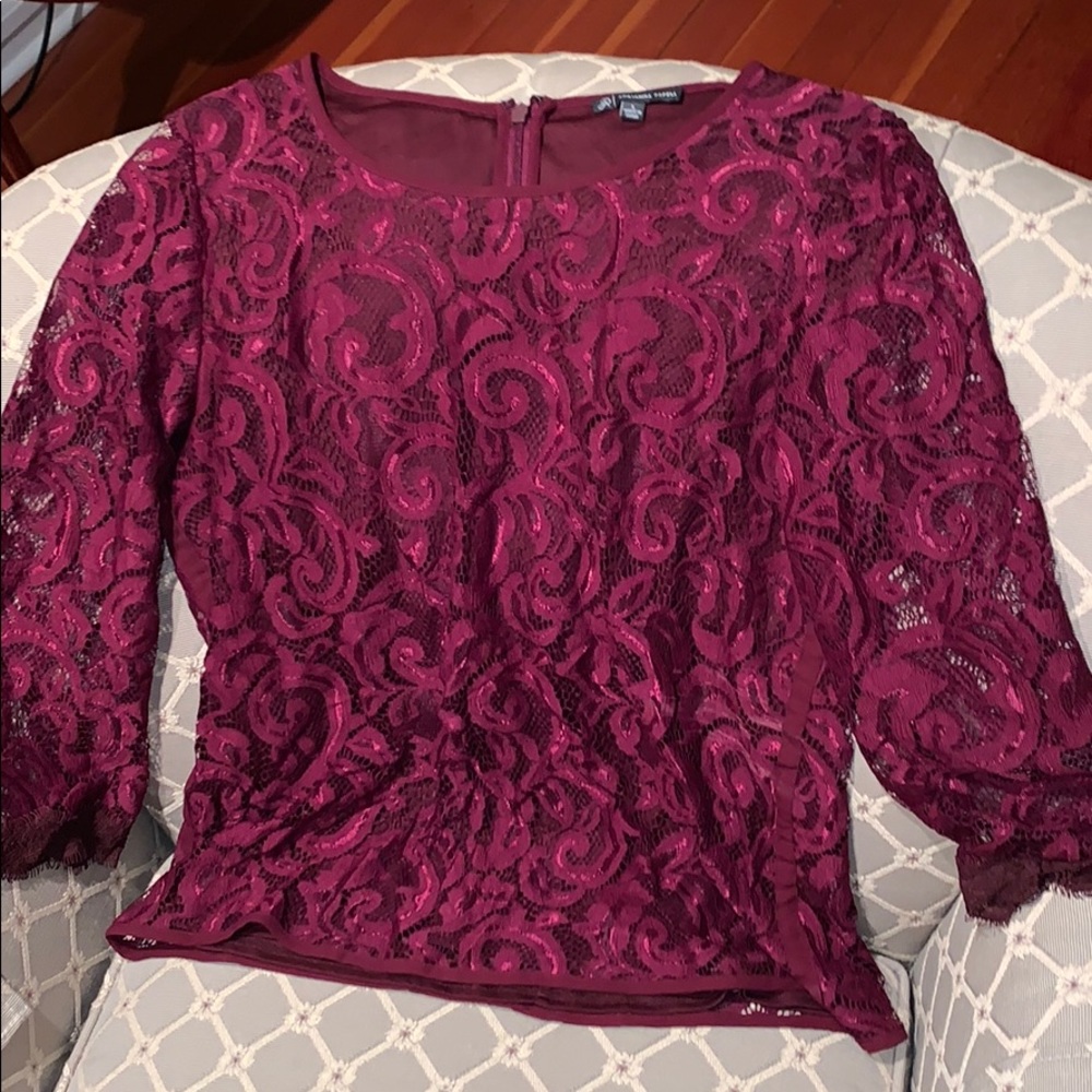 Women’s Maroon Lace Top